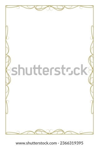 Vintage gold frame with elegant half-decoration. Format - A4. Cover, background. Vector illustration Royalty-Free Stock Photo #2366319395
