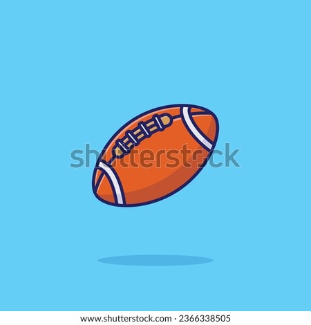 Rugby ball cartoon vector illustration sport equipment concept icon isolated