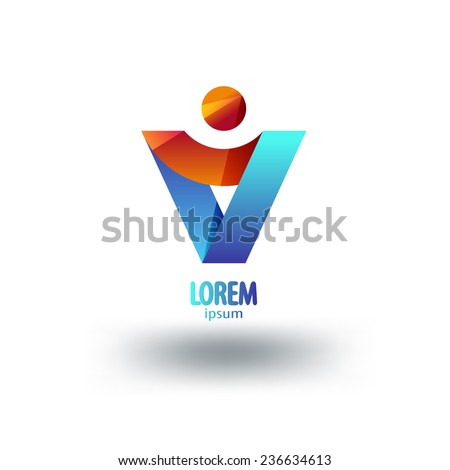 Figure of a man  logo template. Abstract icon.