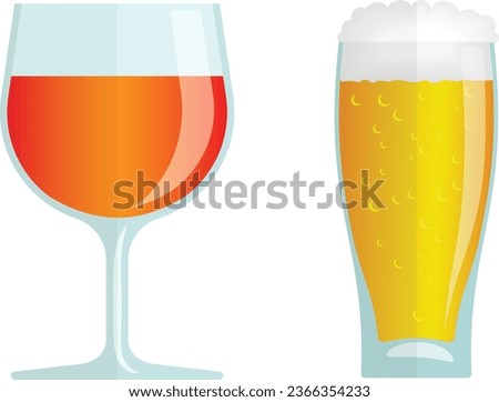 Beer Glass and mug vector design, set of beer, beer mug vector clip art