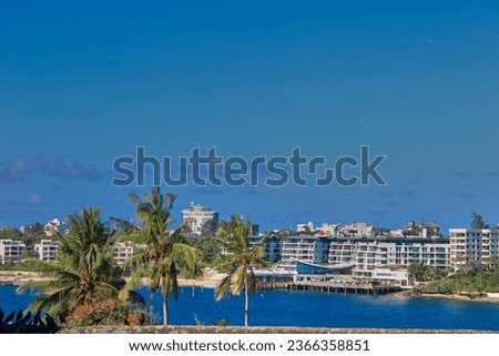 A portion of the coastal City of Mombasa, as viewed from Fort Jesus  Royalty-Free Stock Photo #2366358851