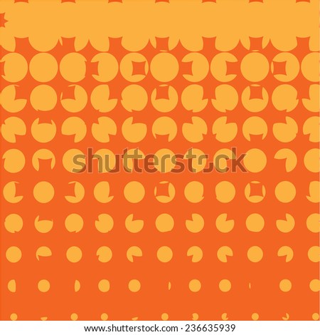 Vector halftone dots, illustration. Orange 