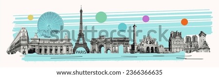 Contemporary design or art collage about Paris. Fashion vintage style. Travel, Vacation concept