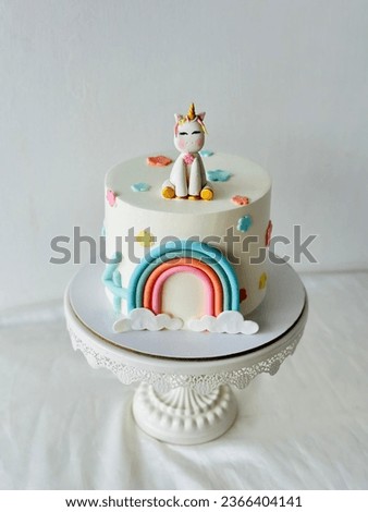 the unicorn birthday cake with mesmerizing rainbow design and tasty
