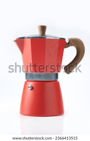 Moka pot coffee maker isolated over white background