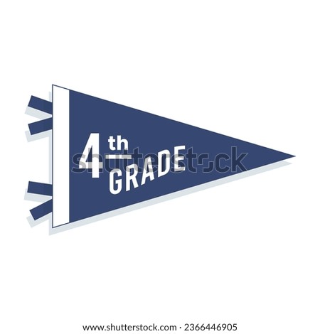 Back to school pennant flag. 4th grade. Vector illustration, flat design Royalty-Free Stock Photo #2366446905