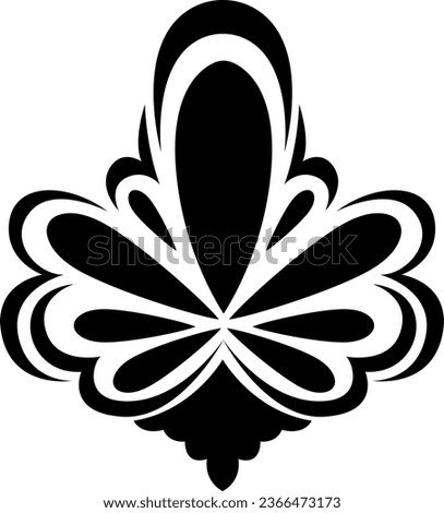 Flower shape tattoo, tattoo illustration, vector on a white background.