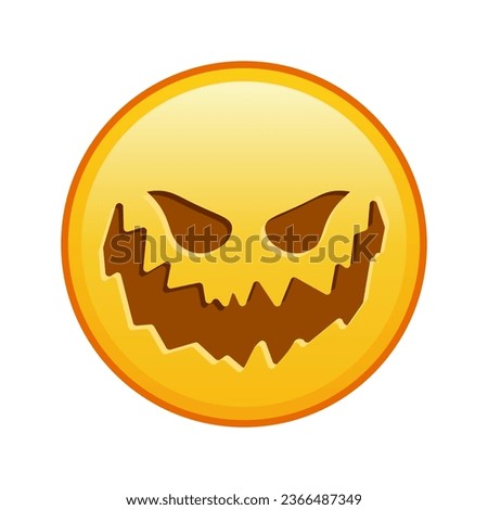 Scary halloween face Large size of yellow emoji smile