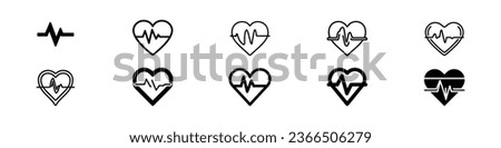 heartbeat Icon, Heart beat monitor pulse line art vector icon, heart rate in a period, Heartbeat Icon Logo Template. Heart pulse vector icon or logo, Heartbeat line, life flat icons