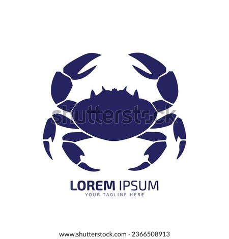 minimal and abstract logo of crab icon crab vector silhouette isolated art Royalty-Free Stock Photo #2366508913