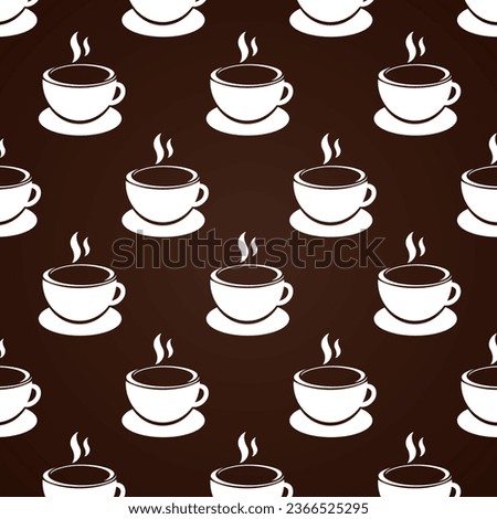 Seamless pattern coffee cups tea cups vector art banner print design. Coffee time concept. International Coffee Day design