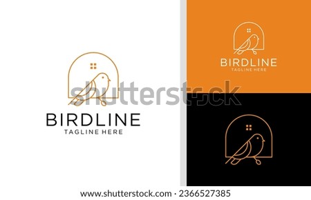 house with bird logo design vector silhouette illustration	