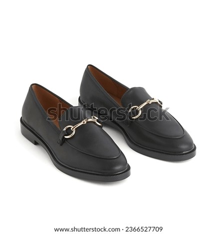 this is a beautiful black loafers in the isolated white background. Royalty-Free Stock Photo #2366527709