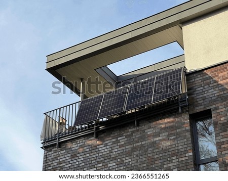 balcony power plant at modern house Royalty-Free Stock Photo #2366551265