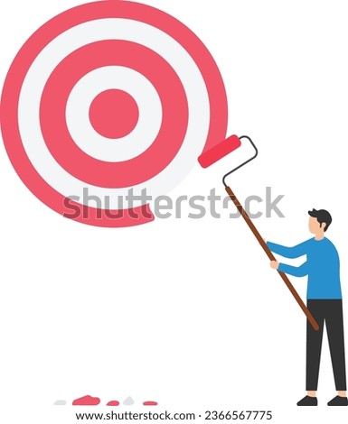 Purpose, set business goal or target, KPI, key performance indicator, Set objective and achievement, Using paint roller to paint big dartboard, Archery target

 Royalty-Free Stock Photo #2366567775