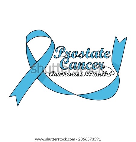 One continuous line drawing of prostate cancer awareness month with white background. Awareness ribbon design in simple linear style. healthcare and medical design concept vector illustration.