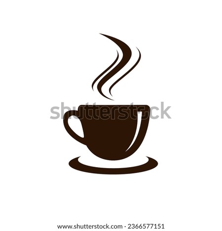 Cup coffee brown vector icon