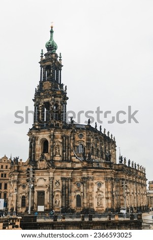 Cathedral in Dresden, Germany, cloudy