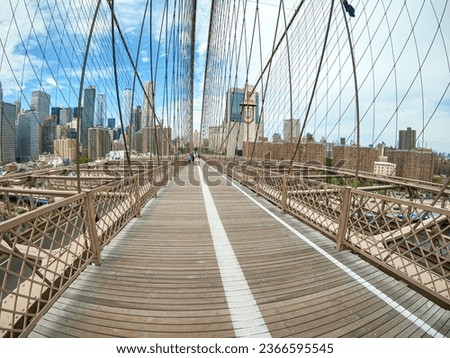 Brooklyn Bridge and Hudson river, New York