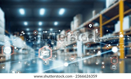 Distribution center and communication network concept. Royalty-Free Stock Photo #2366626359