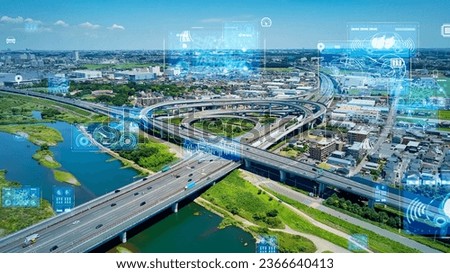 Transportation and technology concept. ITS (Intelligent Transport Systems). Mobility as a service. Royalty-Free Stock Photo #2366640413
