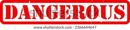 Red Dangerous Danger Caution Rubber Stamp Grunge Texture Label Badge Sticker Vector EPS PNG Transparent No Background Clip Art Vector EPS PNG 