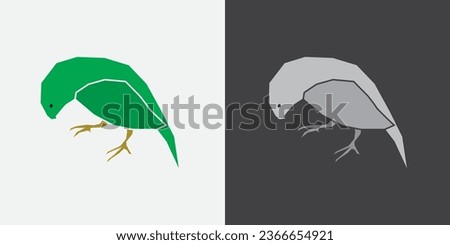 Kakapo bird logo design with minimalist colors