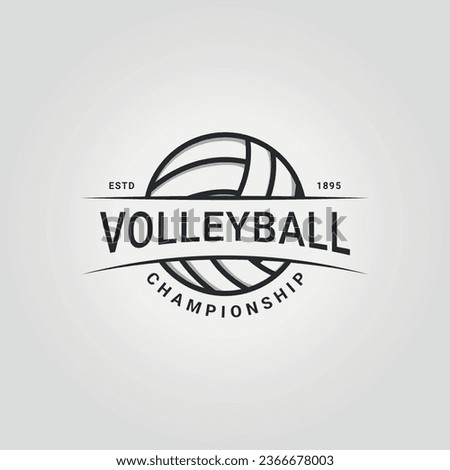 simple logotype of volleyball icon design, illustration vector of volleyball championship