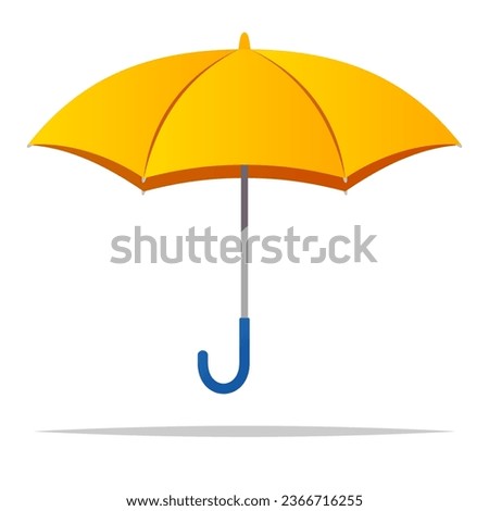 Yellow umbrella vector isolated illustration