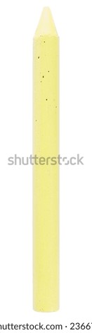 light yellow crayon isolated on white background