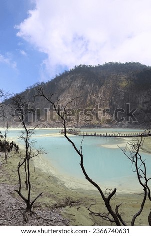 natural view of the Ciwidey white crater, West Java, Indonesia