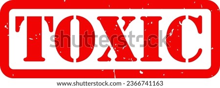 Red Toxic Warning Dangerous Danger Caution Rubber Stamp Grunge Texture Label Badge Sticker Vector EPS PNG Transparent No Background Clip Art Vector EPS PNG 