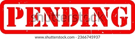 Red Pending Rubber Stamp Grunge Texture Label Badge Sticker Vector EPS PNG Transparent No Background Clip Art Vector EPS PNG 
