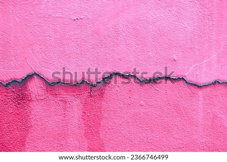 Cement patterns broken and cracks on the surface pink color.
