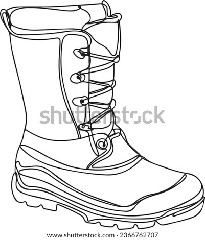 hand drawn one line cartoon sketch drawing clip art of Spirale Men's Bernd Snow Boots