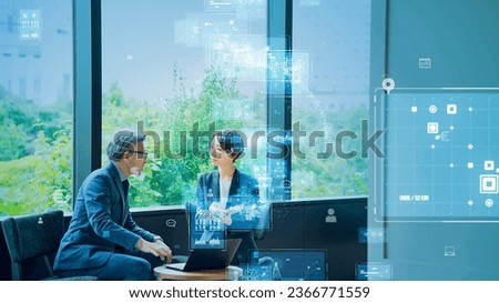 Business people and technology meeting