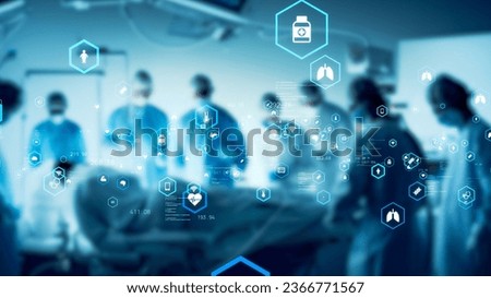 Doctors performing surgery in the operating room and medical technology concept. Royalty-Free Stock Photo #2366771567
