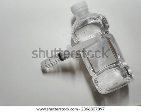 Saline bottle for rinsing the nose, sling tube, medicine measuring cup. Treatment of allergies, sinusitis.