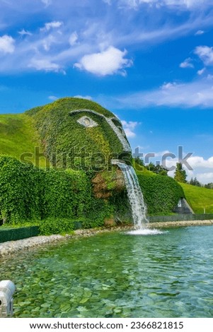 View of the fountain in the Swarovski park in Innsbruck, Austria