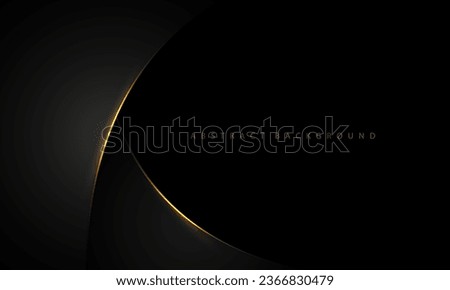 Abstract gold light curve on grey metallic with black blank space design modern luxury futuristic creative background vector illustration.