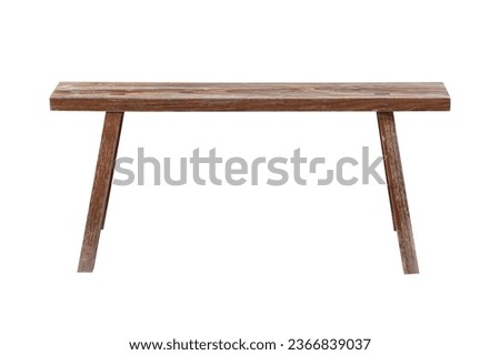 Wooden bench isolated on white background with clipping path. Royalty-Free Stock Photo #2366839037
