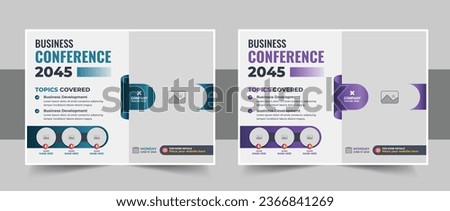 Corporate horizontal business conference flyer design template. Horizontal Business Conference brochure flyer design layout template in A4 size, with nice background, vector eps10