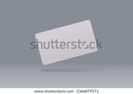 Realistic rounded corners floating business branding card mockup with shadows for graphic design template. Blank credit card mockup over a neutral background. Vector illustration Royalty-Free Stock Photo #2366879571
