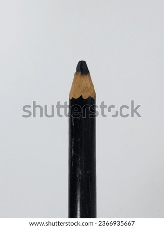 Closeup of makeup pencil.  White background 