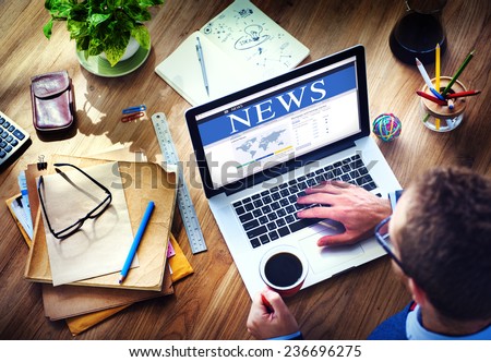 Digital Online Global News Update Concept Royalty-Free Stock Photo #236696275