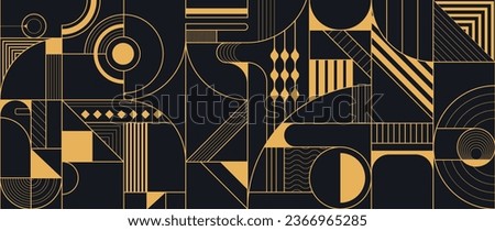 Luxury golden geometric background. Art Deco Pattern, Linear wave background texture for print, fabric, packaging design, invite.