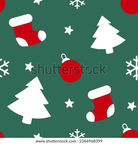 Christmas seamless pattern. Merry christmas clip art paper, sample green vector background