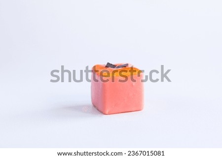 Creamy Mini Orange Strawberry Cake,Minimal Food Photography , Selective Focus
