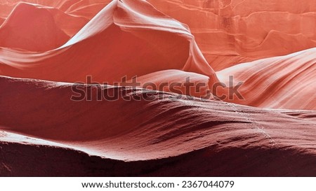 Curves and silhouettes of Antelope Canyons, located on the lands of the Navaja Nation, Arizona, USA