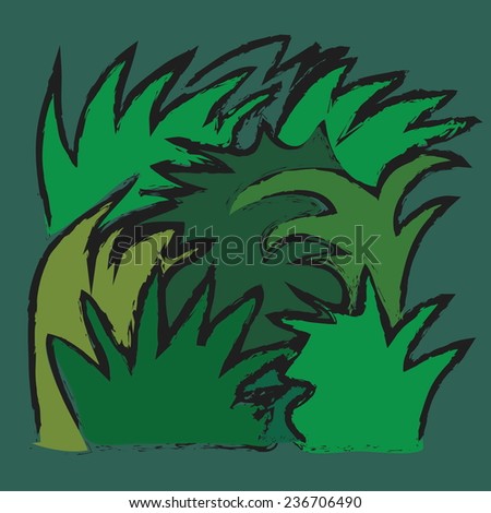 cartoon leaf green grunge background, vector